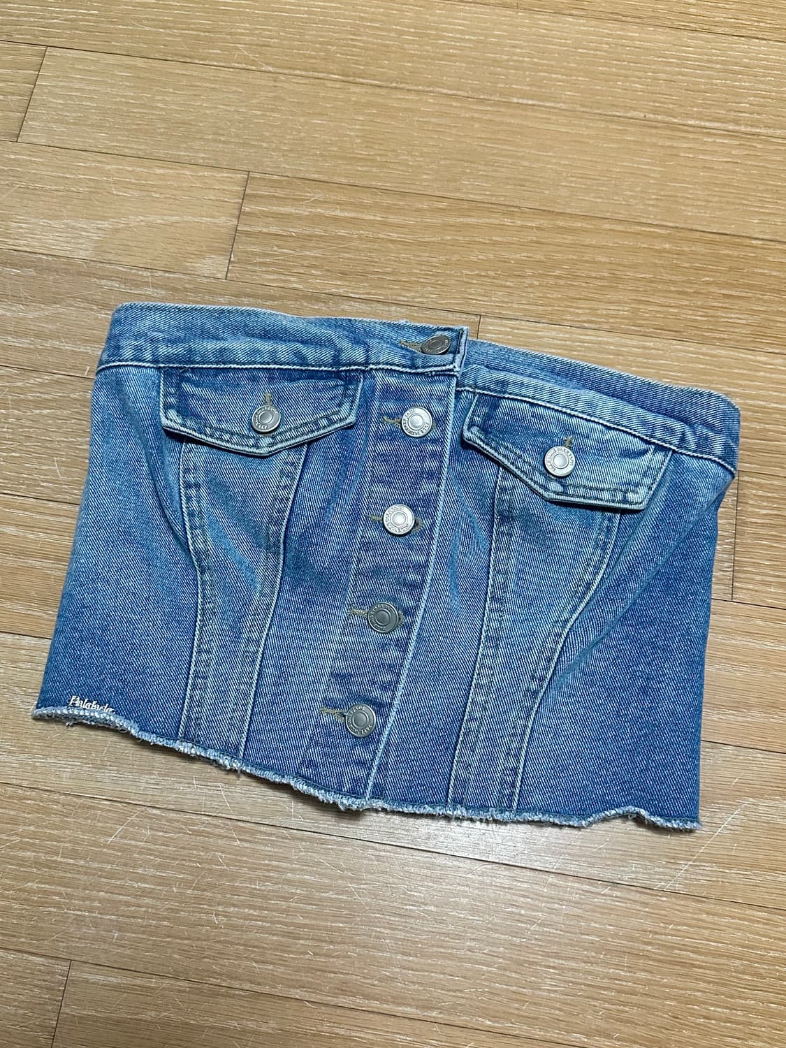 페일제이드 데님 튜브탑 상품이미지2