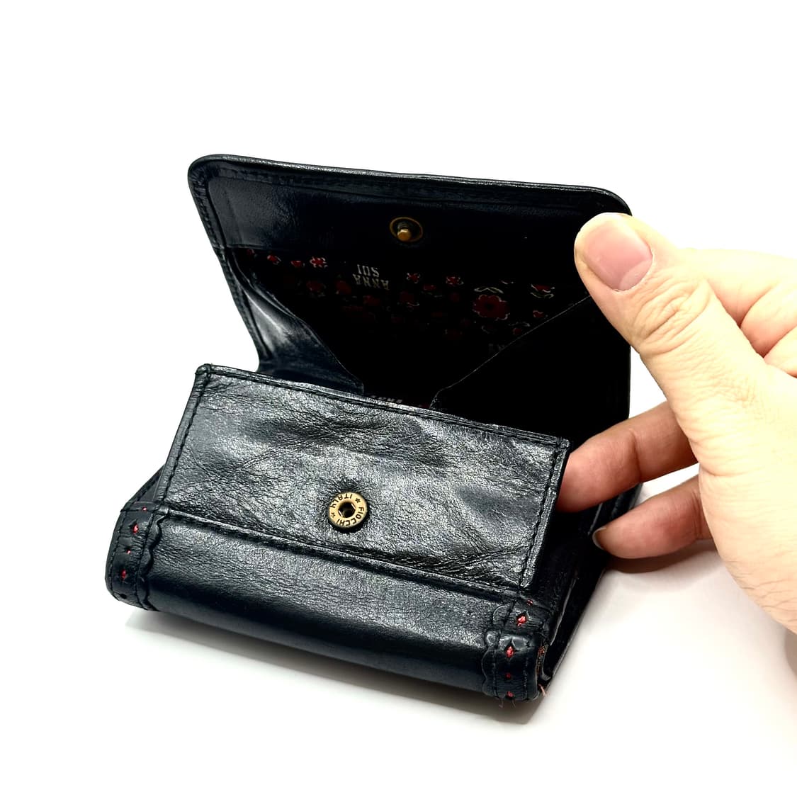 Annasui Lace punching black wallet. 상품이미지3