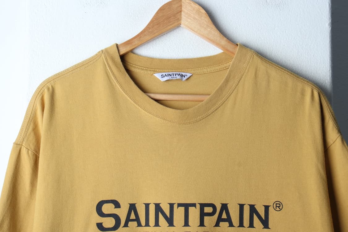 (L-XL) 세인트페인 반팔 티셔츠 빅로고 노랑 스트릿-H32427 상품이미지3