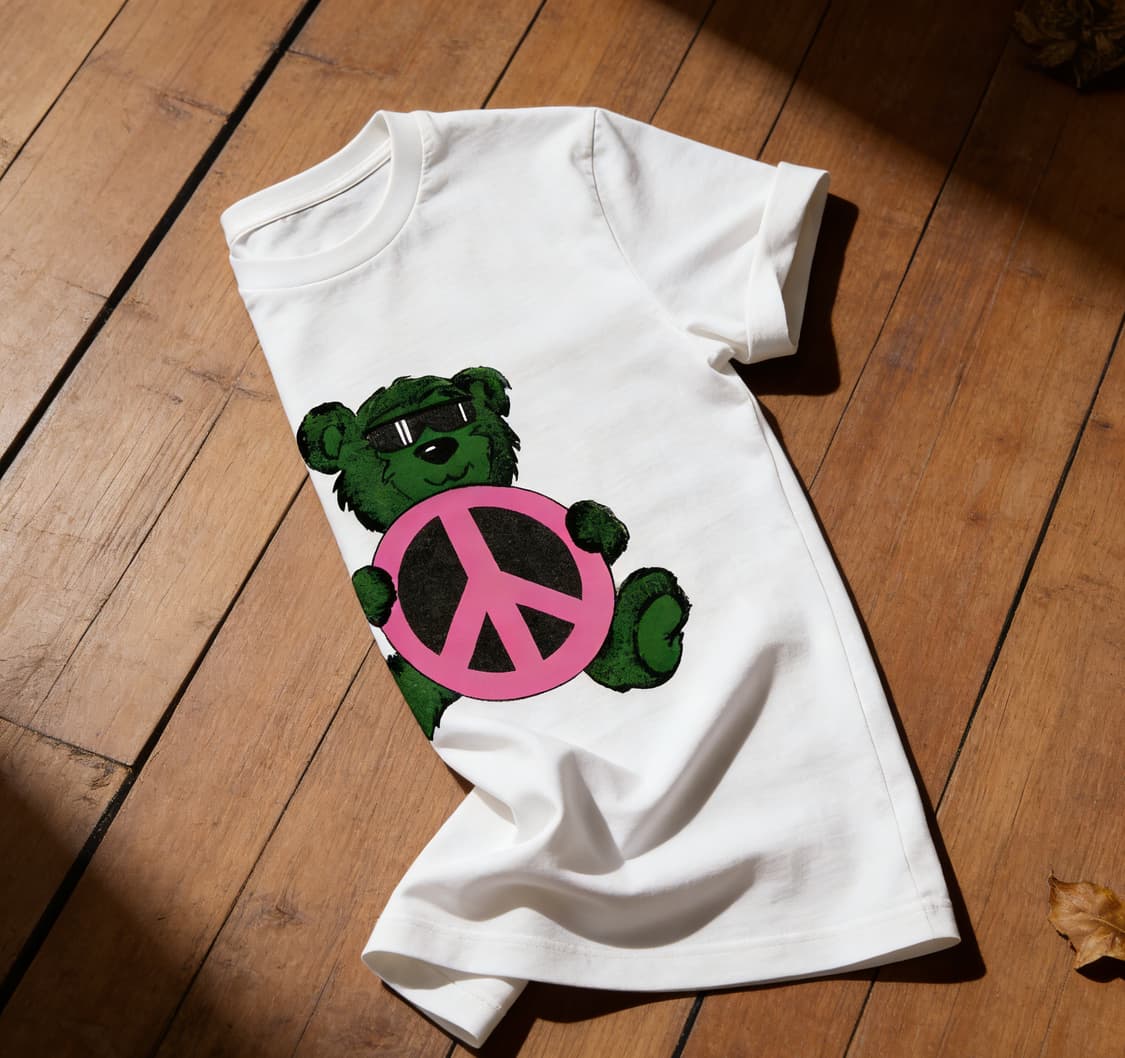 [새상품 M사이즈] 꾸밈쥐 평화표시 커스텀 반팔 (귀여운 개성 디자인) 상품이미지4