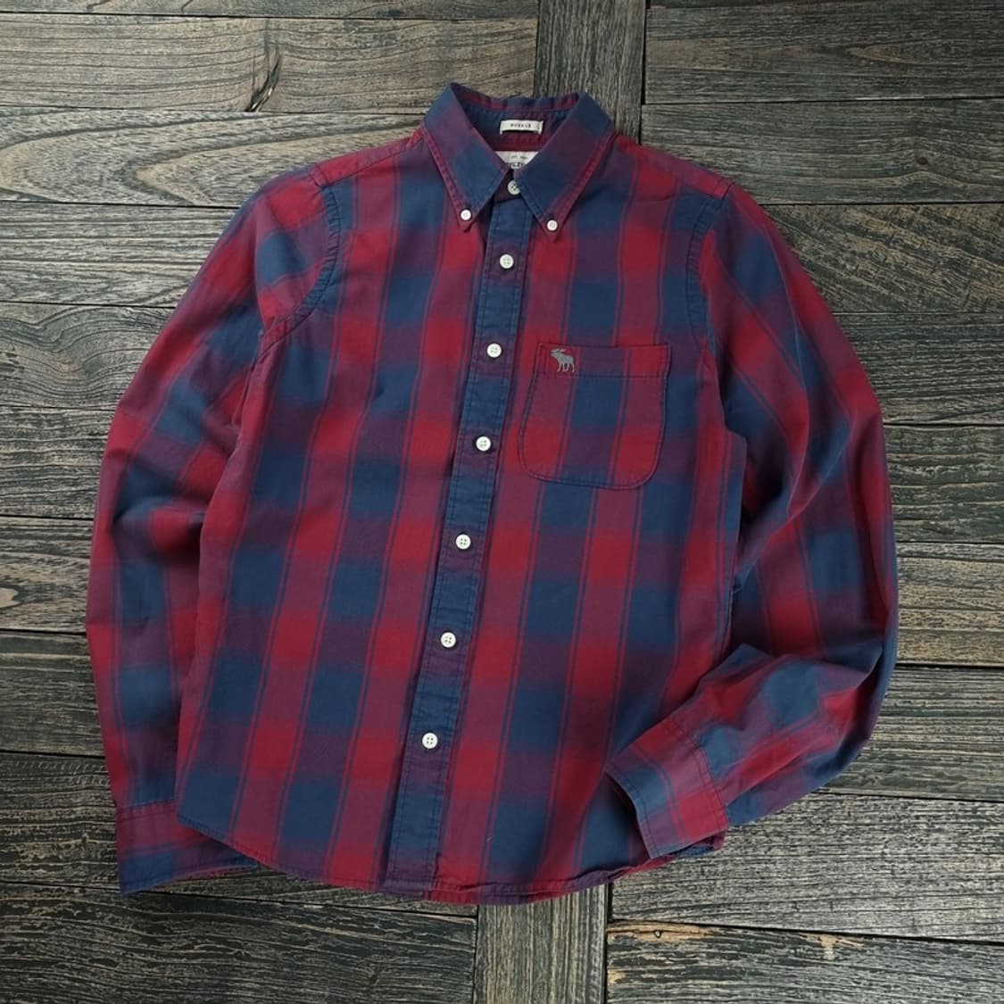 [아베크롬비] 로고 자수 빈티지 체크 셔츠 M18521 상품이미지1