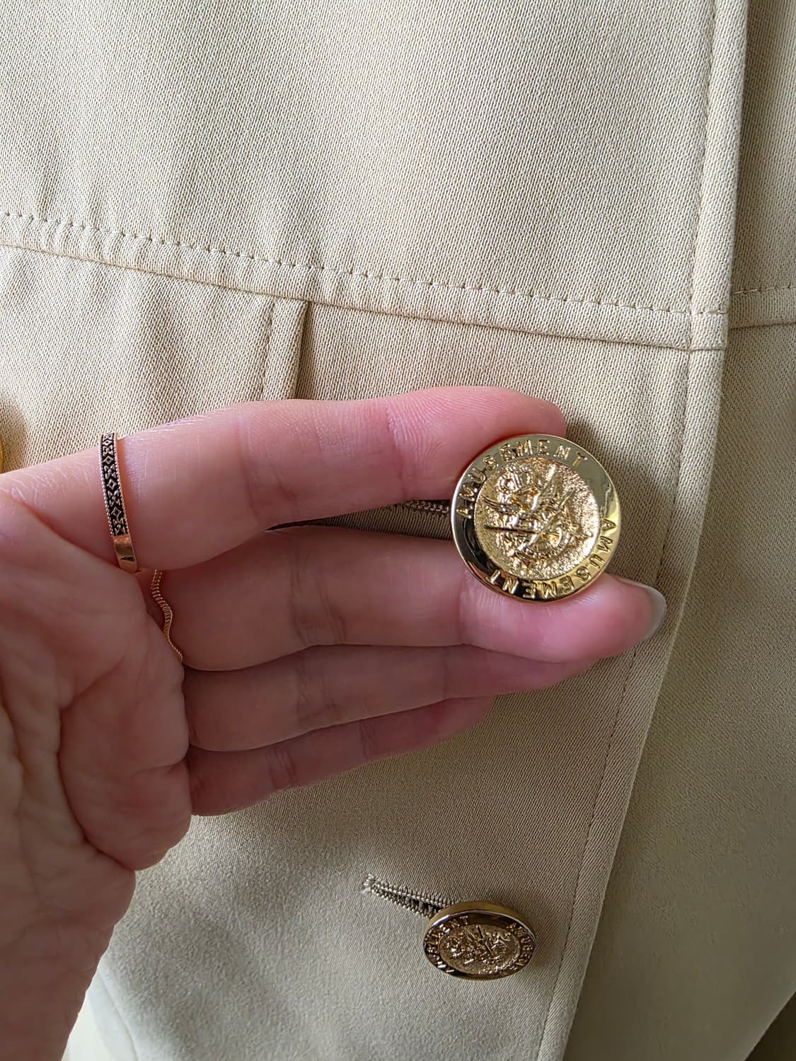 금장 버튼 롱 스커트 셋업 상품이미지4