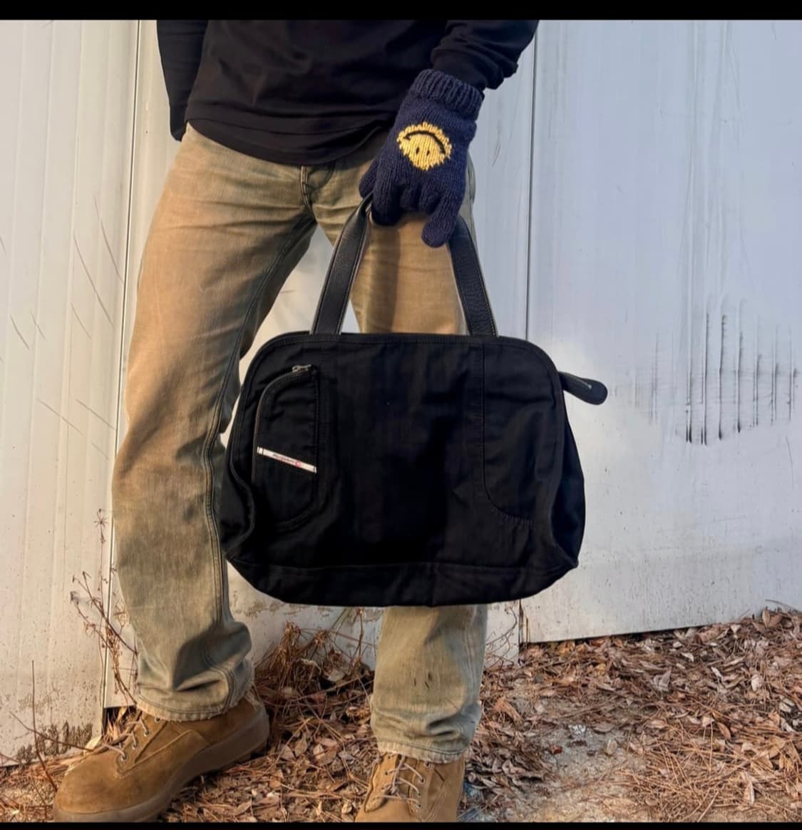 디젤 아카이브 블랙 보스턴 토트백 상품이미지1