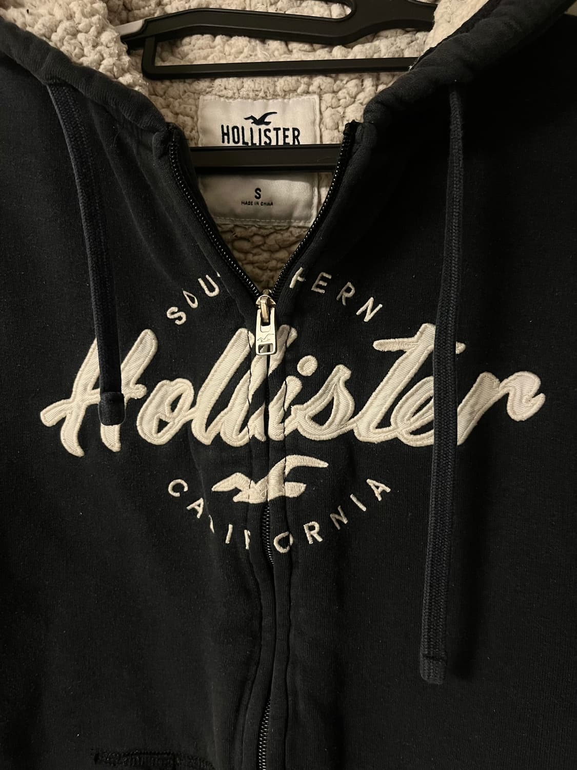 홀리스터 퍼 후드집업 블랙 [S] 상품이미지4