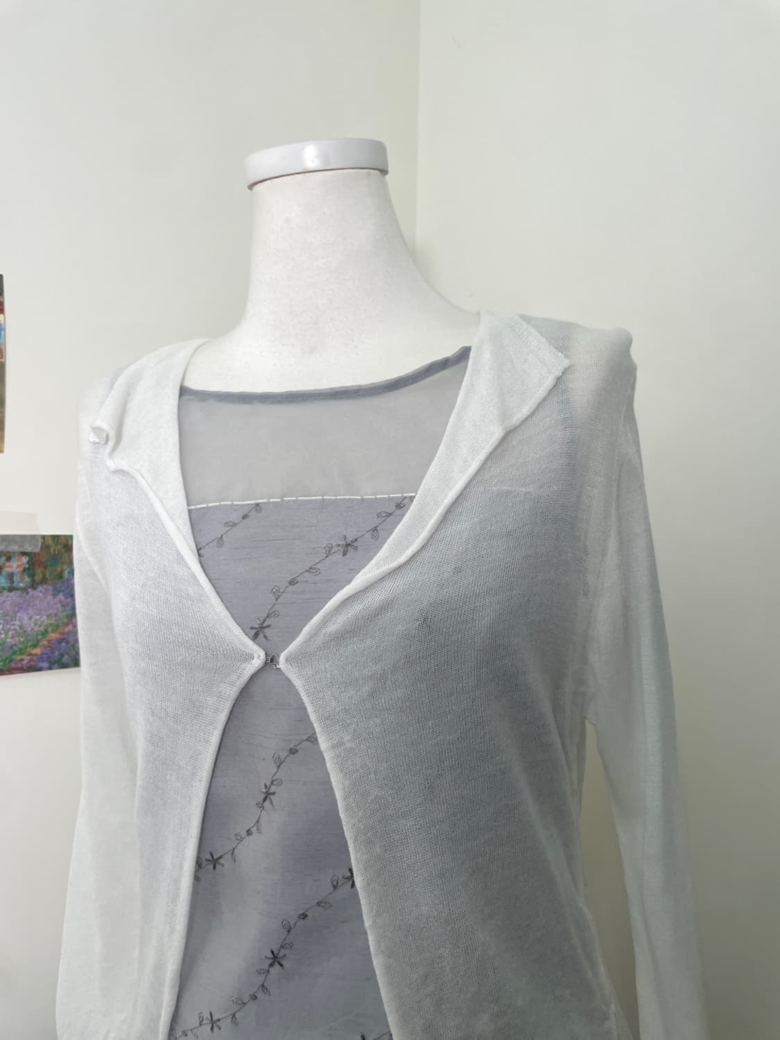 white one-button summer cardigan 상품이미지6