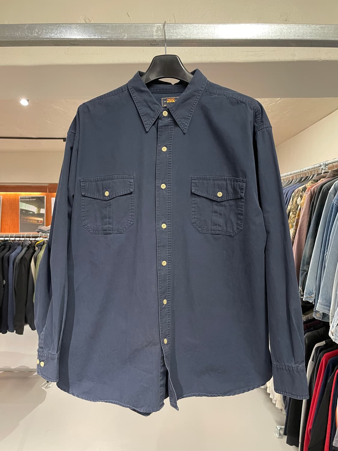 빈티지 워크 셔츠 (navy) 상품이미지4