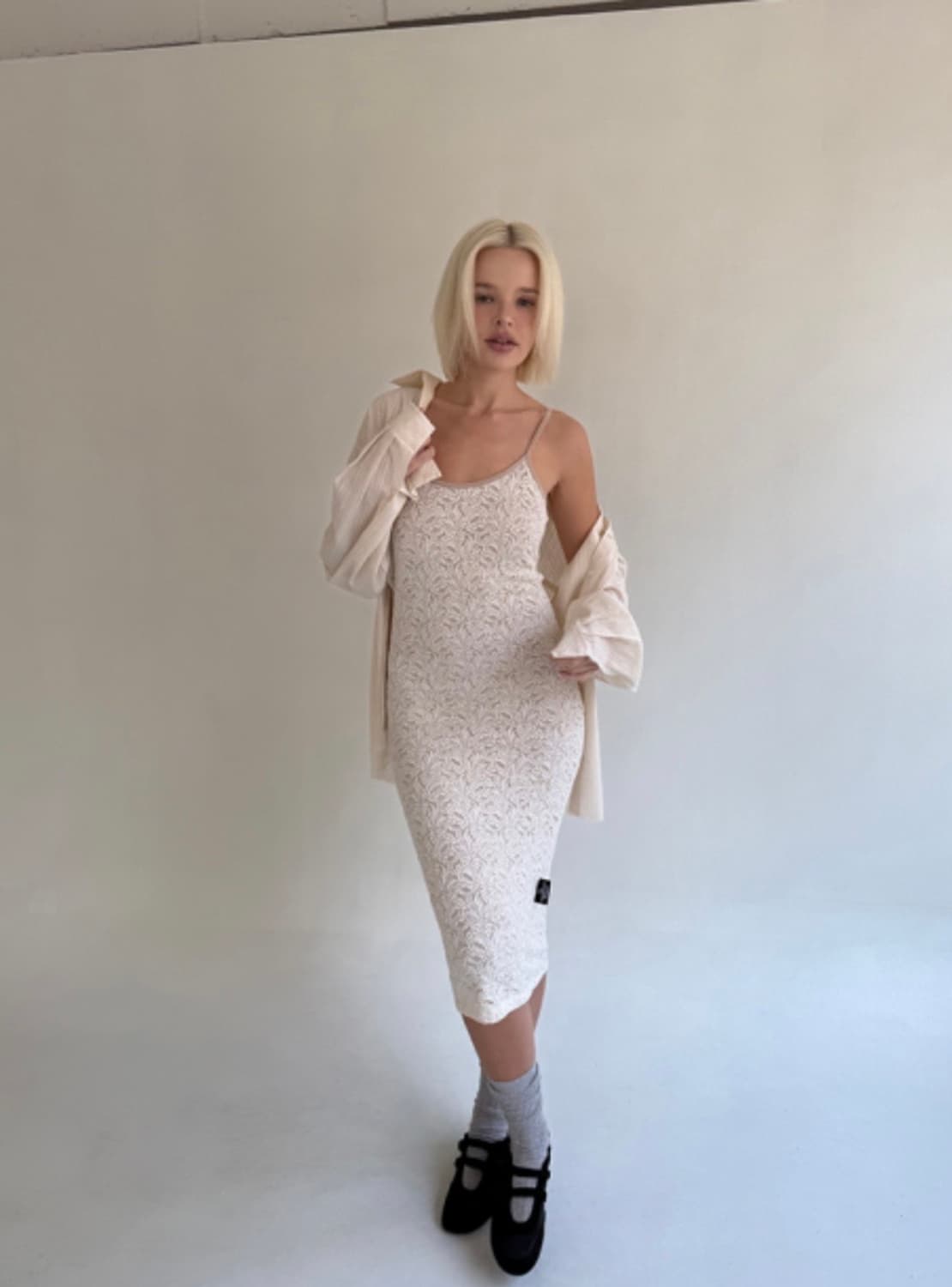 더미스테리어스호텔 레이스 슬립 롱 원피스 상품이미지2