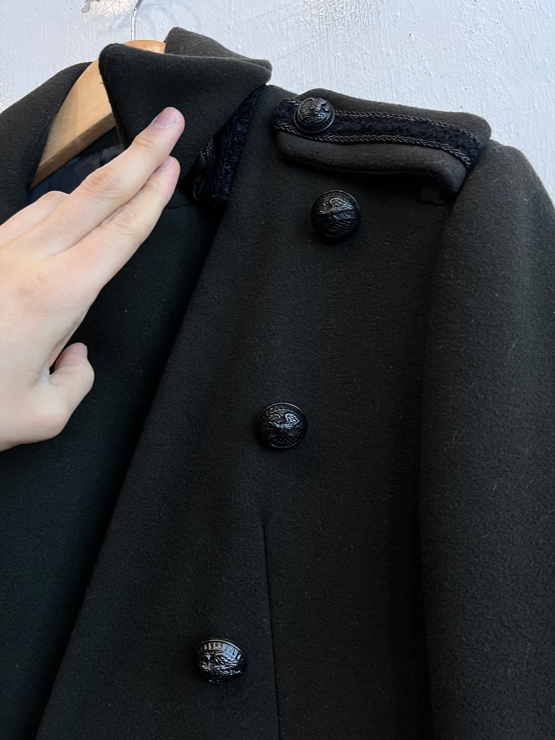 시스템 울 캐시미어 밀리터리 코트 상품이미지3