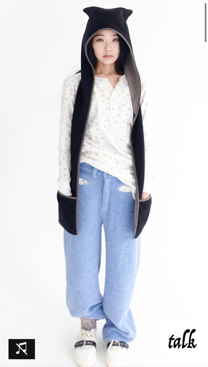 샵페어리 faerie 플리스 이어 후드 머플러 블랙 상품이미지2