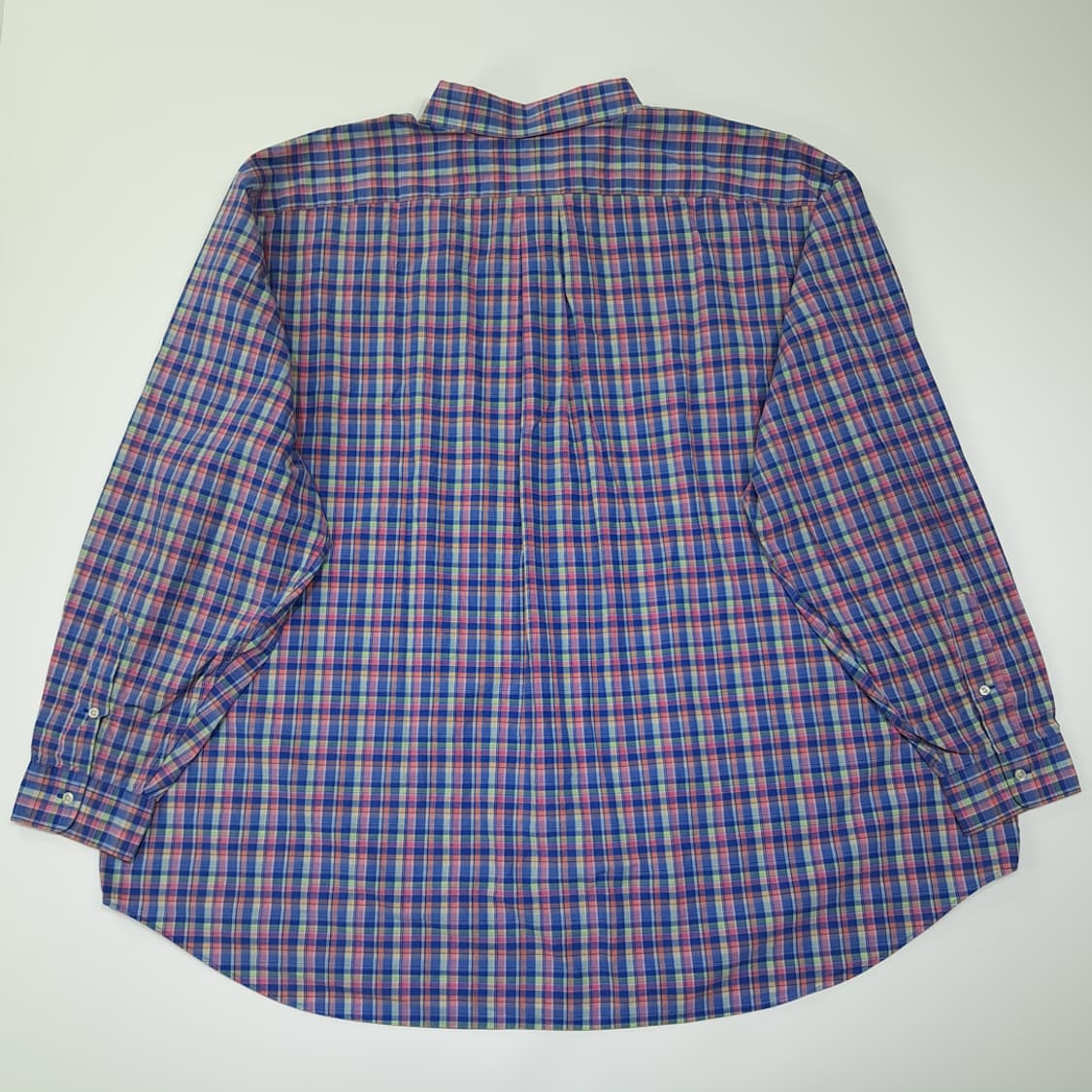 CL596 4XB 폴로 90s 코튼 핑크 블루 스몰 매드라스 체크 셔츠 상품이미지6