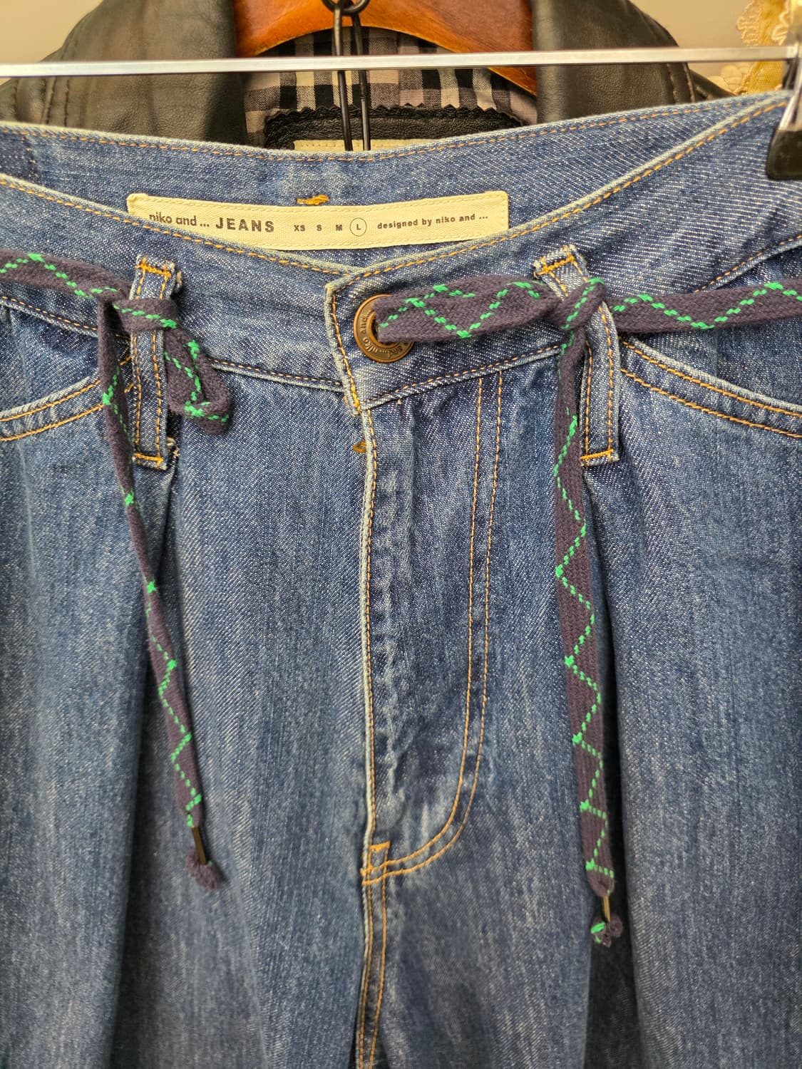 니코앤드 핀턱 데님 팬츠 L 상품이미지5