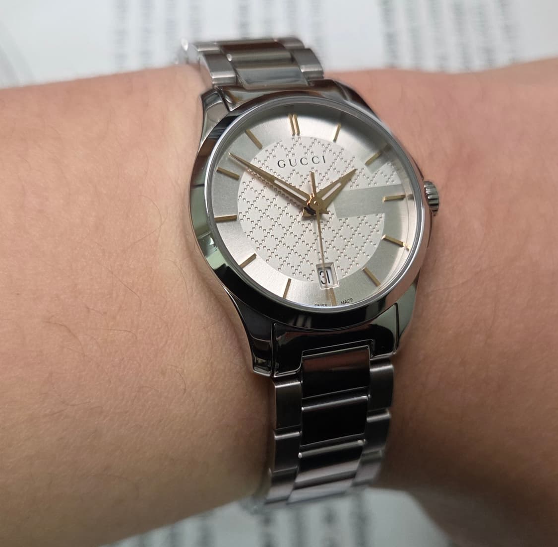 구찌 G타임리스 126.5 실버다이얼 여성용 쿼츠 브레이슬릿 ver.
 상품이미지10