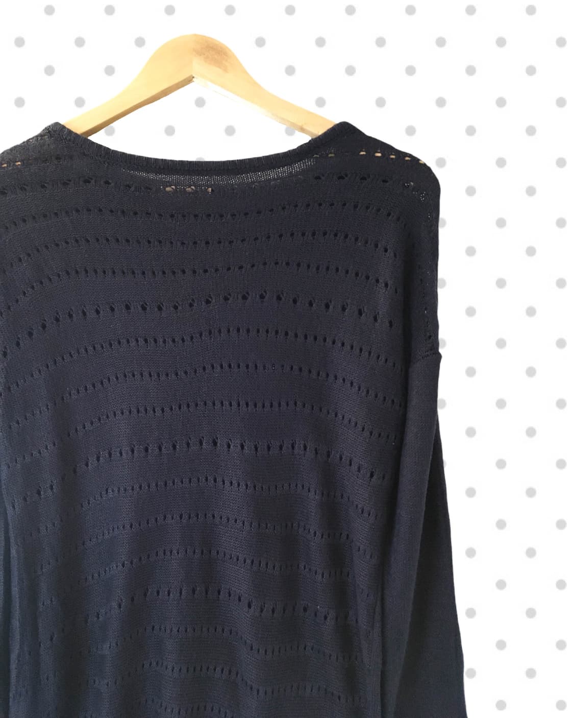 vintage punching hole loose knit navy 상품이미지6