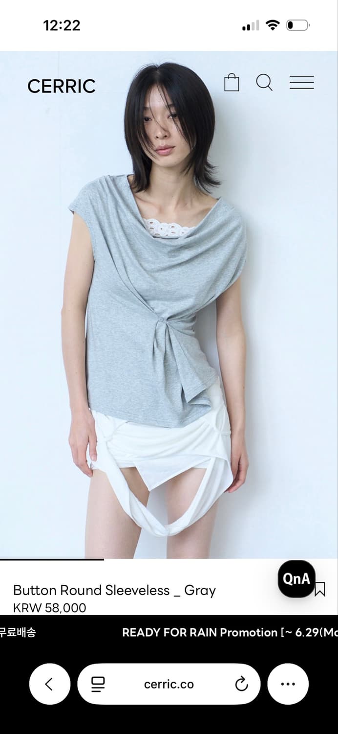 세릭 반팔 Button Round Sleeveless _ Gray 상품이미지3