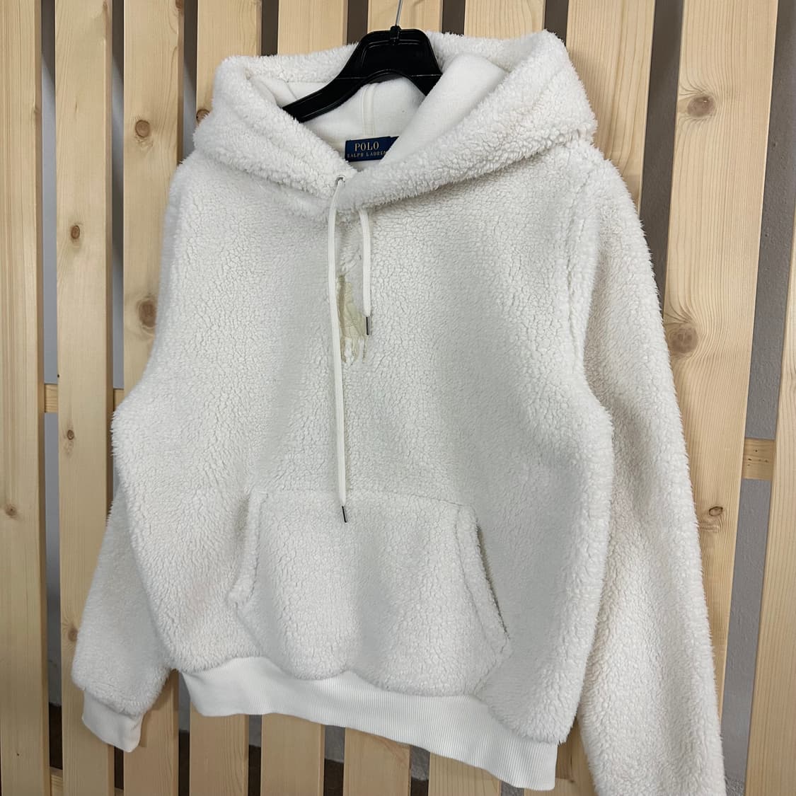 (M) 폴로 랄프로렌 빅포니 아이보리 후리스 플리스 후드티 상품이미지2