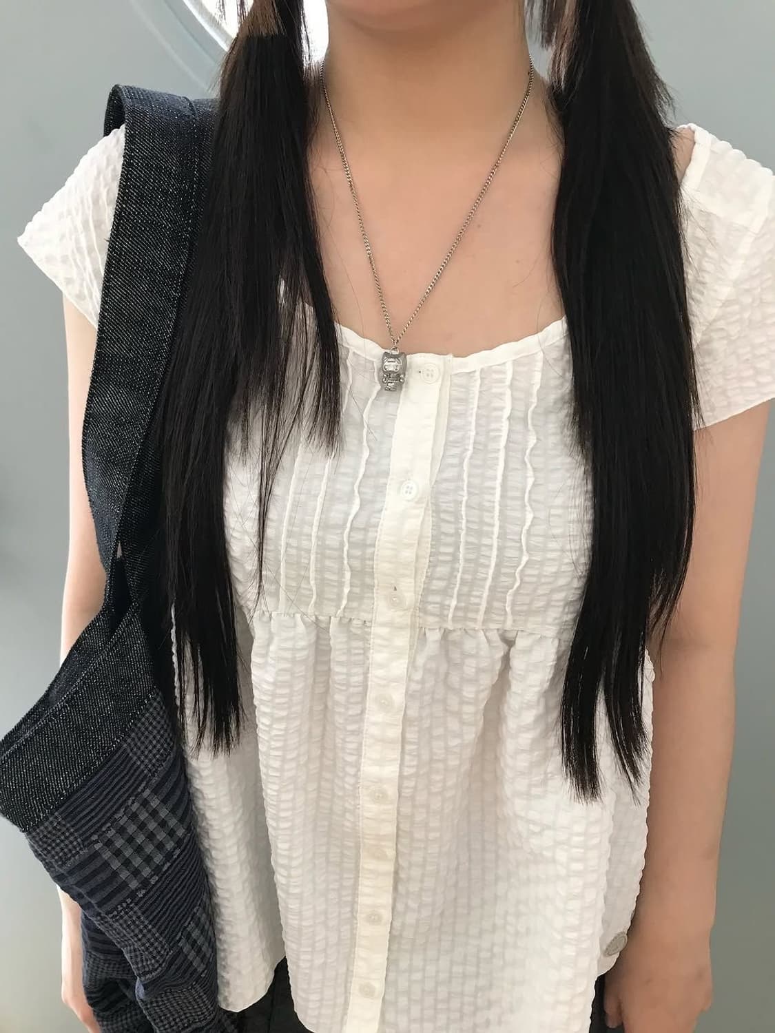 코이세이오 핀턱 블라우스 화이트 상품이미지4
