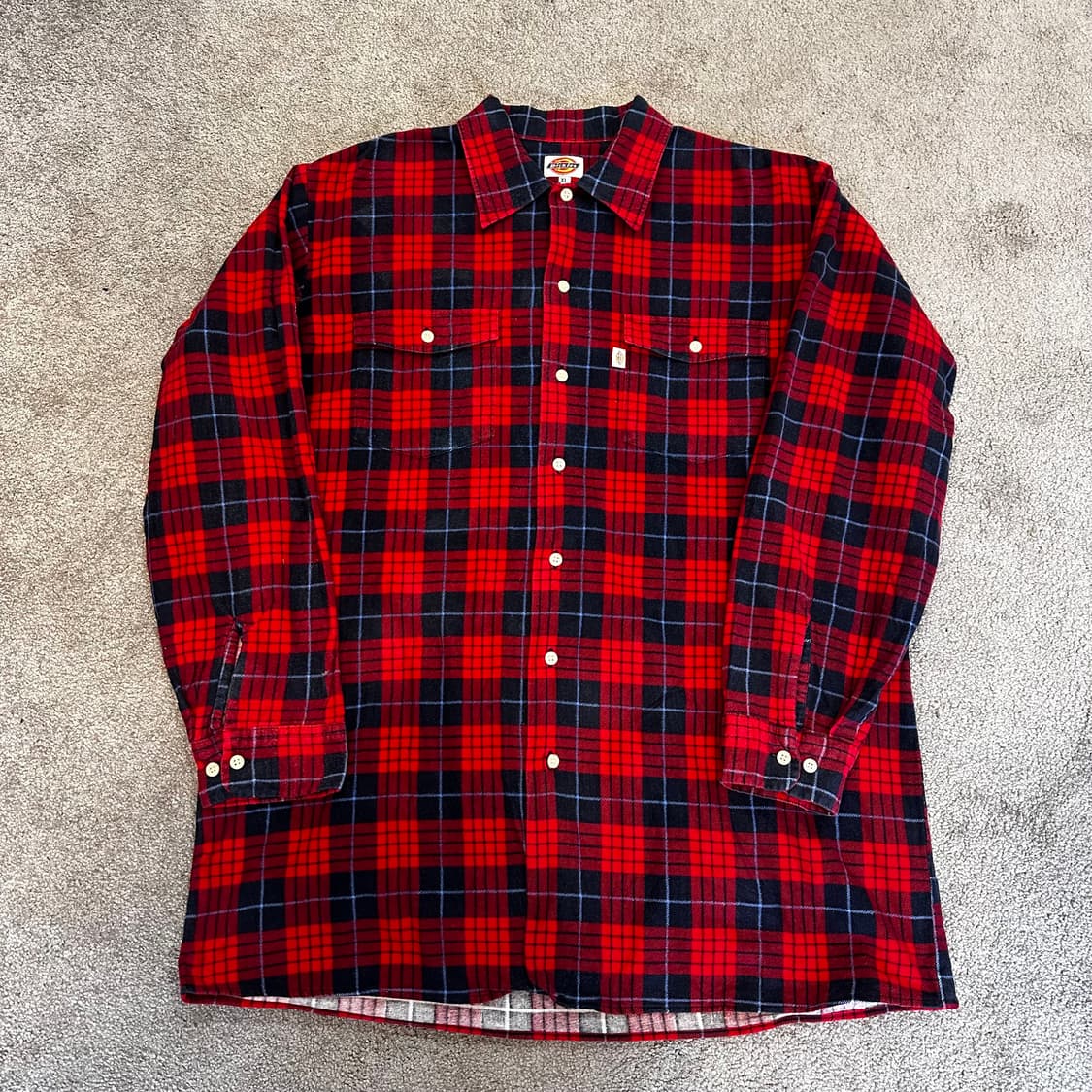 디키즈 레드 플란넬 체크 셔츠XL 상품이미지4