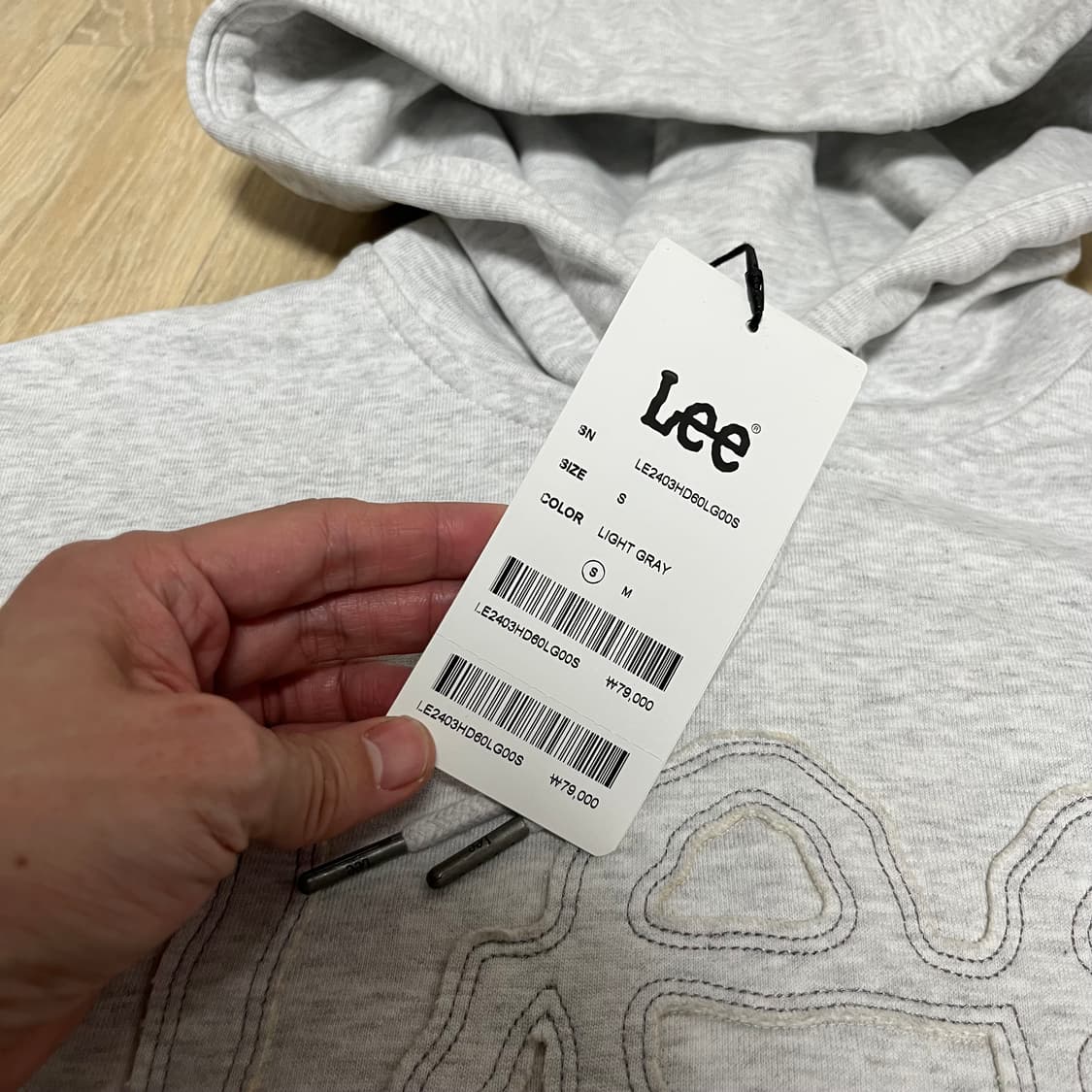 (S) 새상품 리 LEE 부클 빅 트위치 로고 니트 & 우먼 크롭 후드티 상품이미지6