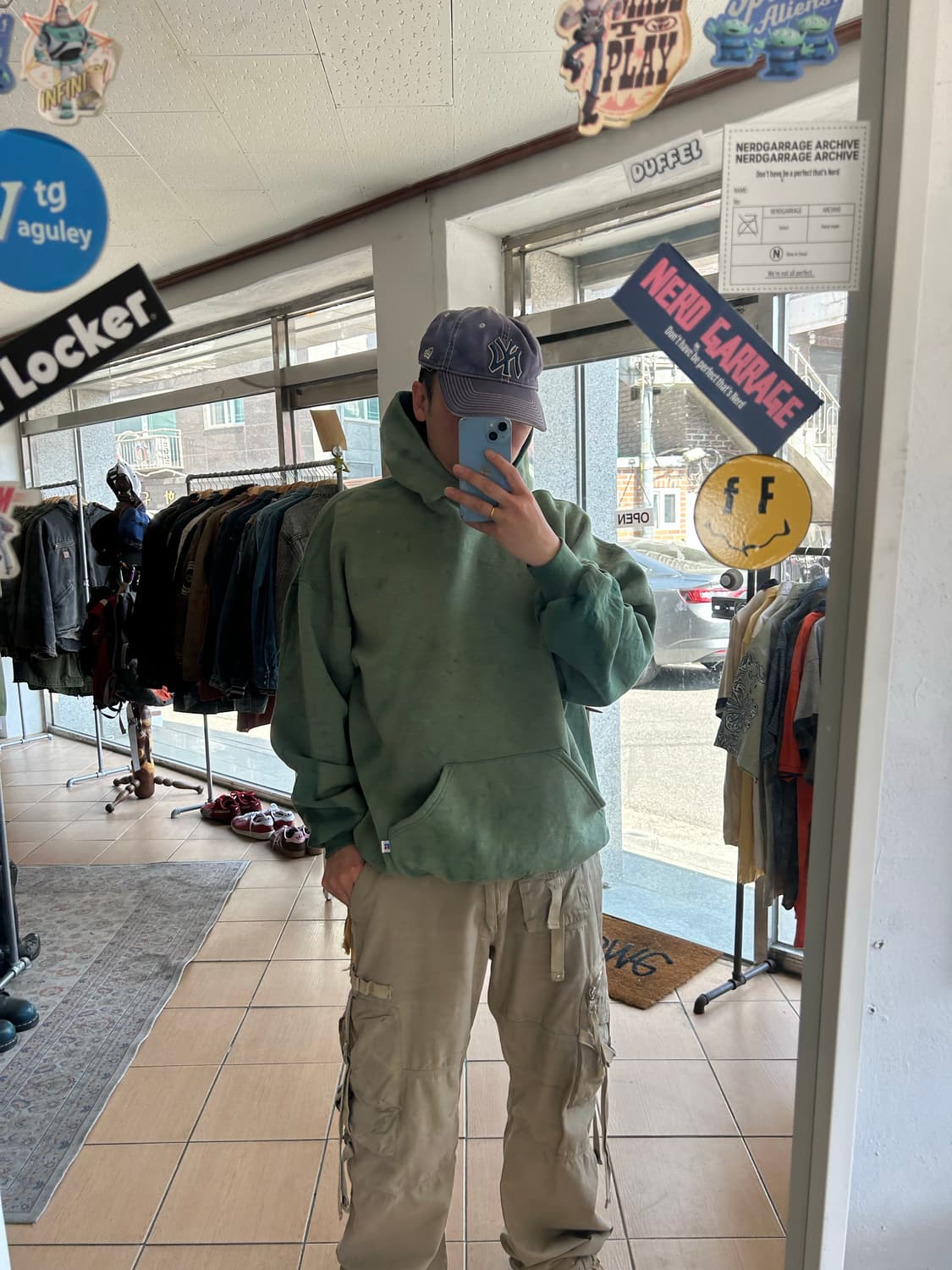 90‘s 러셀 페이딩 후디 그린 XXL 상품이미지8