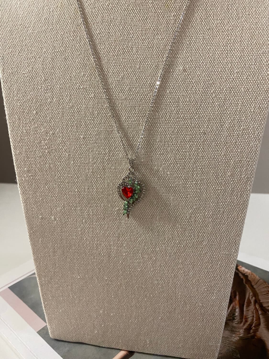 하트 큐빅 목걸이 상품이미지1