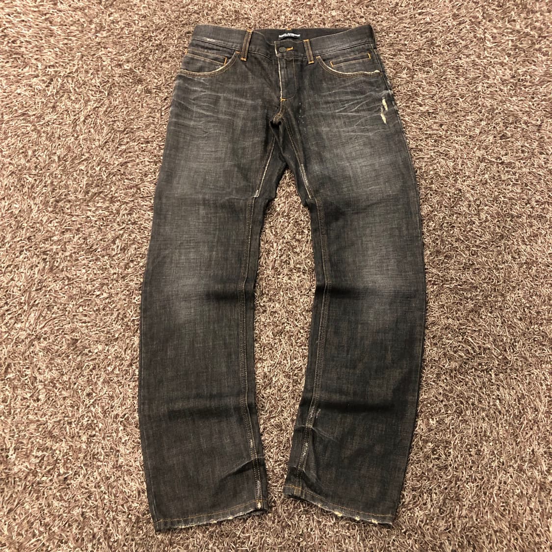 46 돌체앤가바나 아카이브 14 블랙 워싱 디스 데님 팬츠 상품이미지1