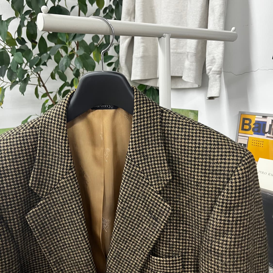 버버리 하운드투스 체크 카멜헤어 블레이져 50R 상품이미지2