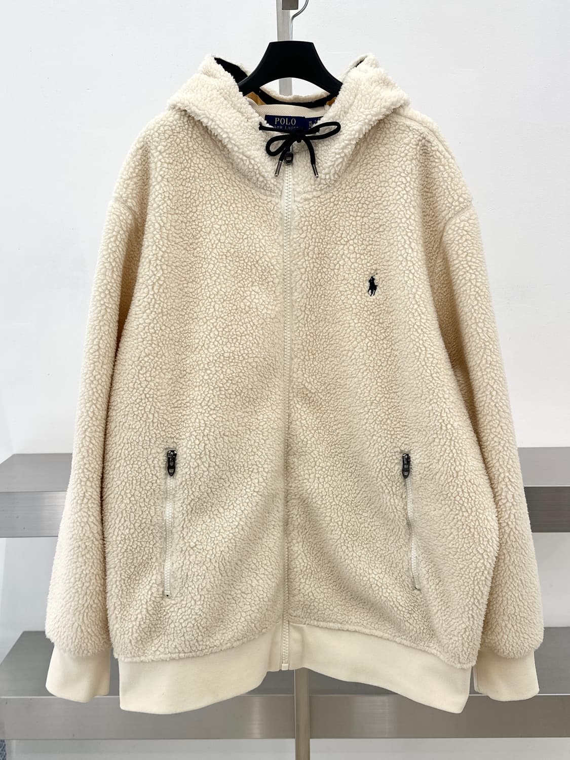 폴로 랄프로렌 아이보리 플리스 후드집업 상품이미지2