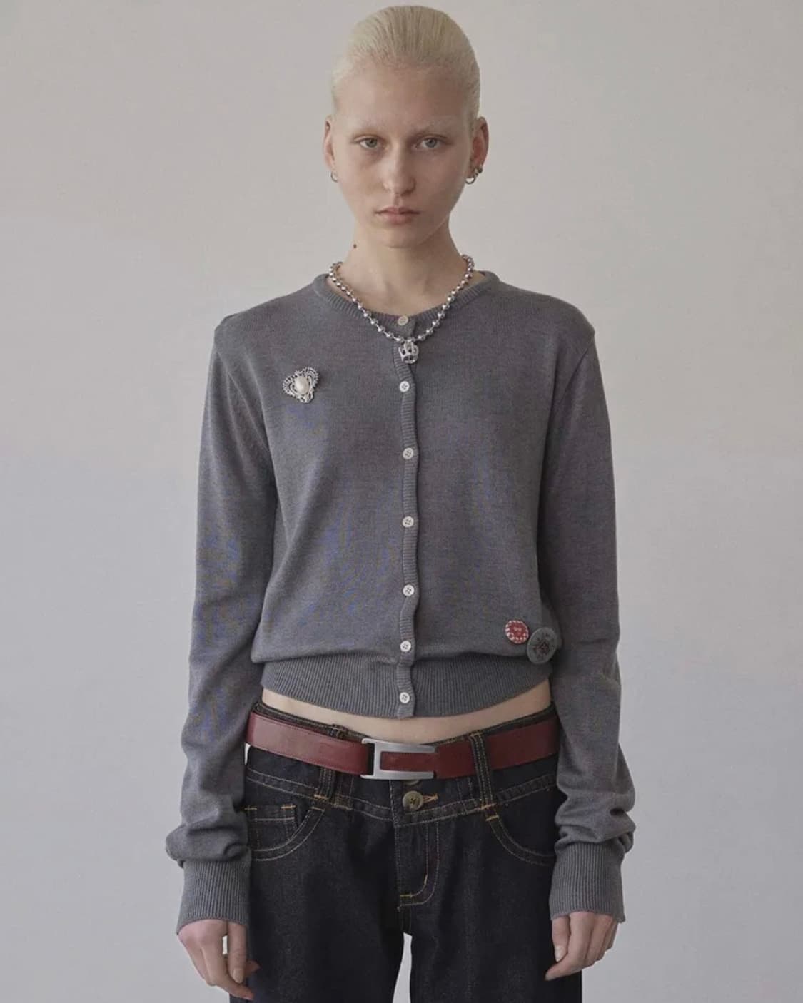 스컬프터 가디건 My Go To Cardigan Heather Gray 상품이미지1