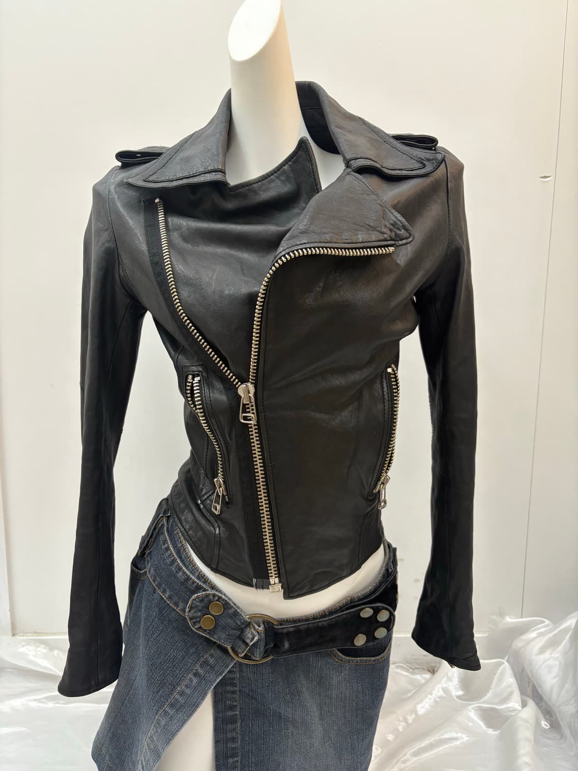 Y2K 램스킨 레더 자켓 상품이미지1