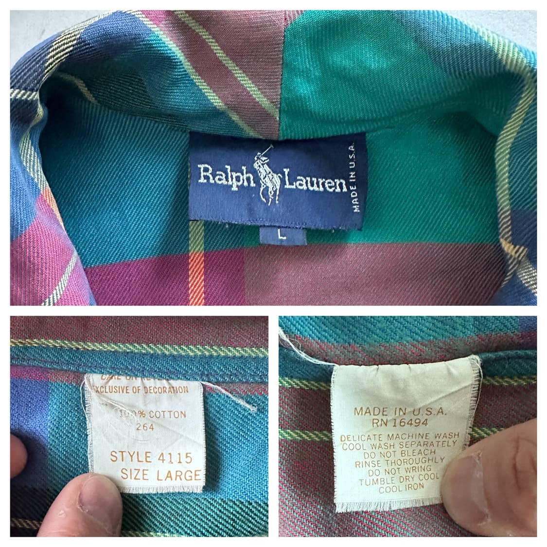 80s 폴로 랄프로렌 미국산 데님 로브 코트 L MADE IN USA 상품이미지5