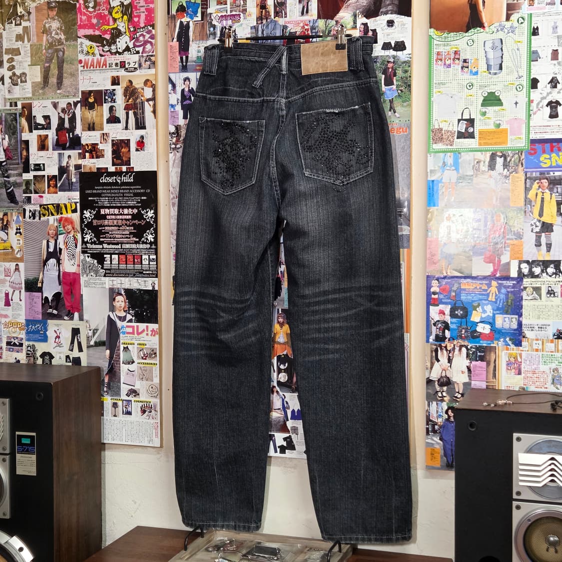 아카데믹 올드스쿨 큐빅 포켓 흑청 데님 팬츠 상품이미지1