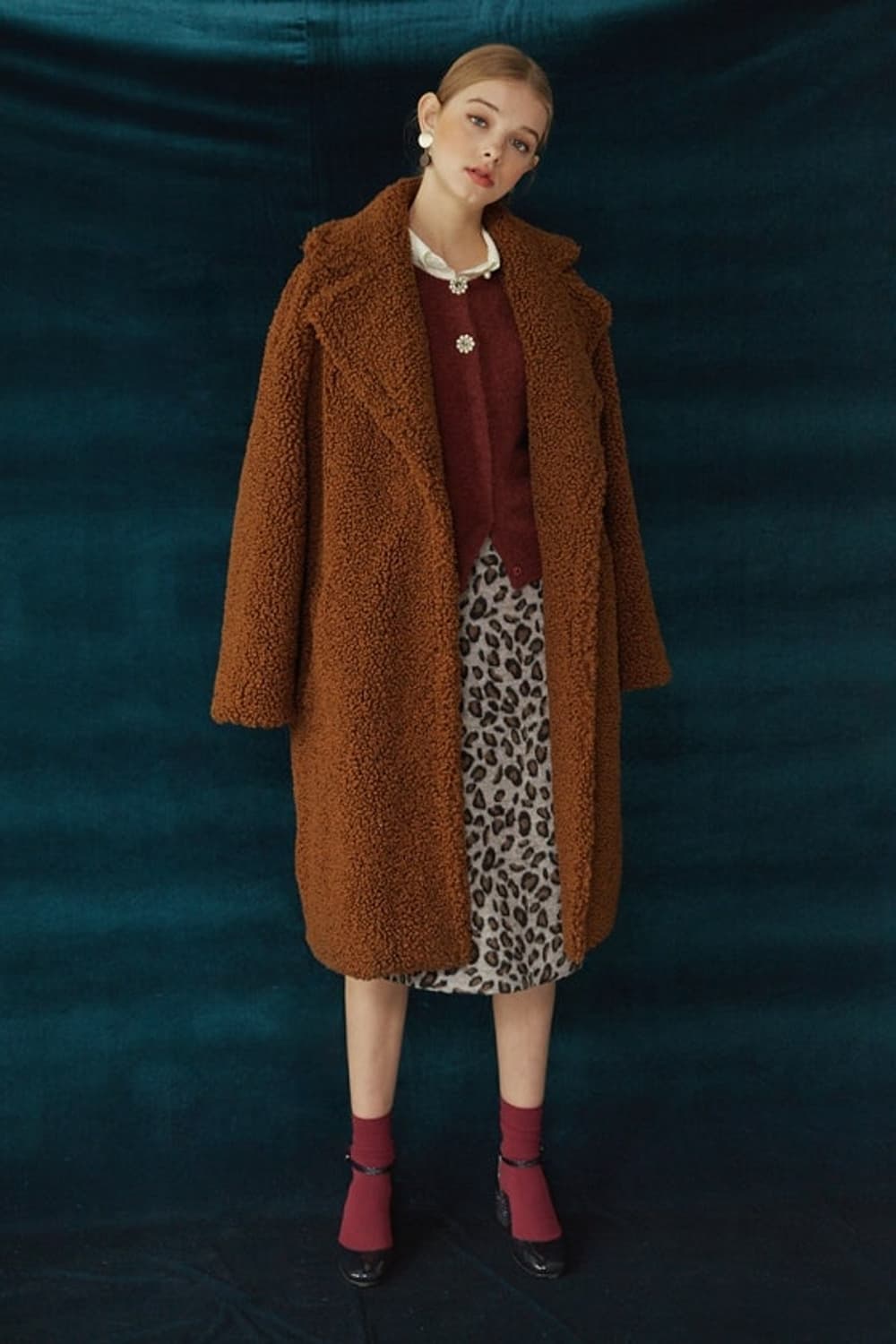 레니본 여성 테디베어 롱코트  상품이미지10