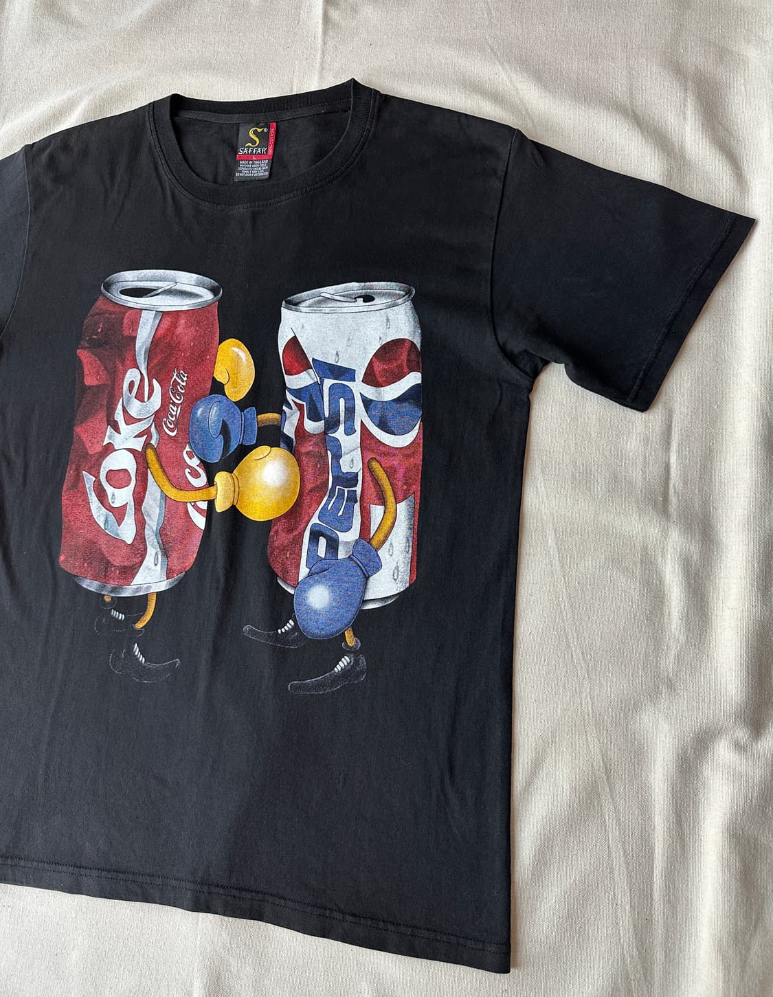 코카콜라 vs 펩시 복싱 그래픽 반팔 티셔츠 블랙 L 상품이미지6