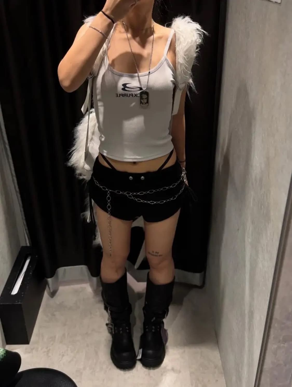 블랙퍼플 Shadow Loop Short pants black 상품이미지7