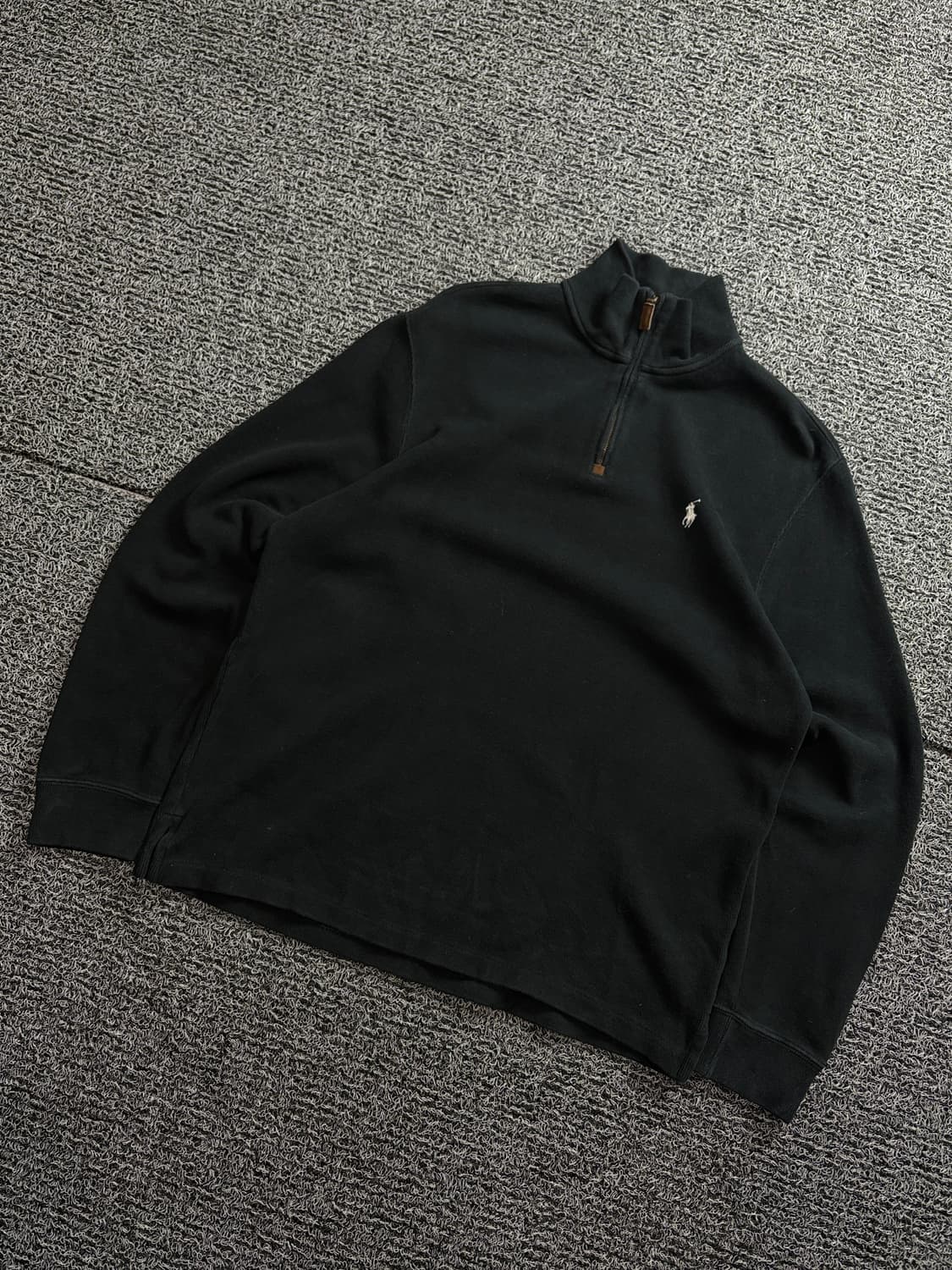 폴로 랄프로렌 포니 로고 박시핏 하프집업 니트 블랙 1731 상품이미지1