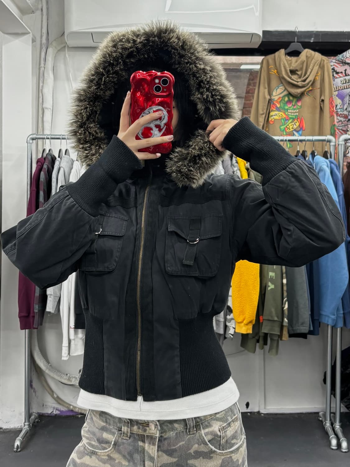 아르마니 익스체인지 크롭 퍼 후드자켓 상품이미지2