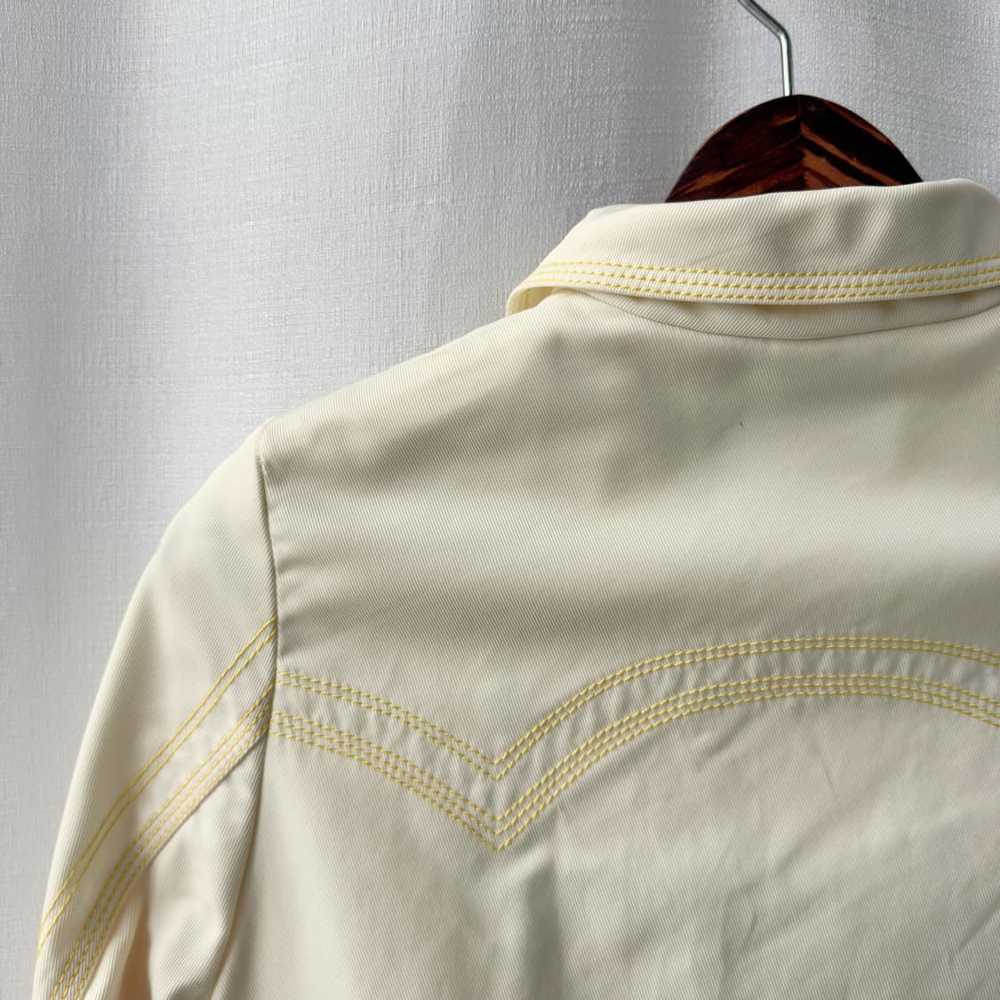 90s 지아니 베르사체 꾸뛰르 아카이브 옐로우 스티치 롱 자켓 40 상품이미지9