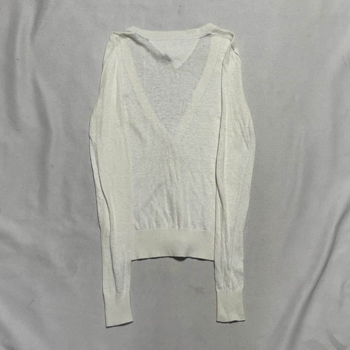 XS 타미힐피거 여성용 화이트 브이넥 가디건 상품이미지3