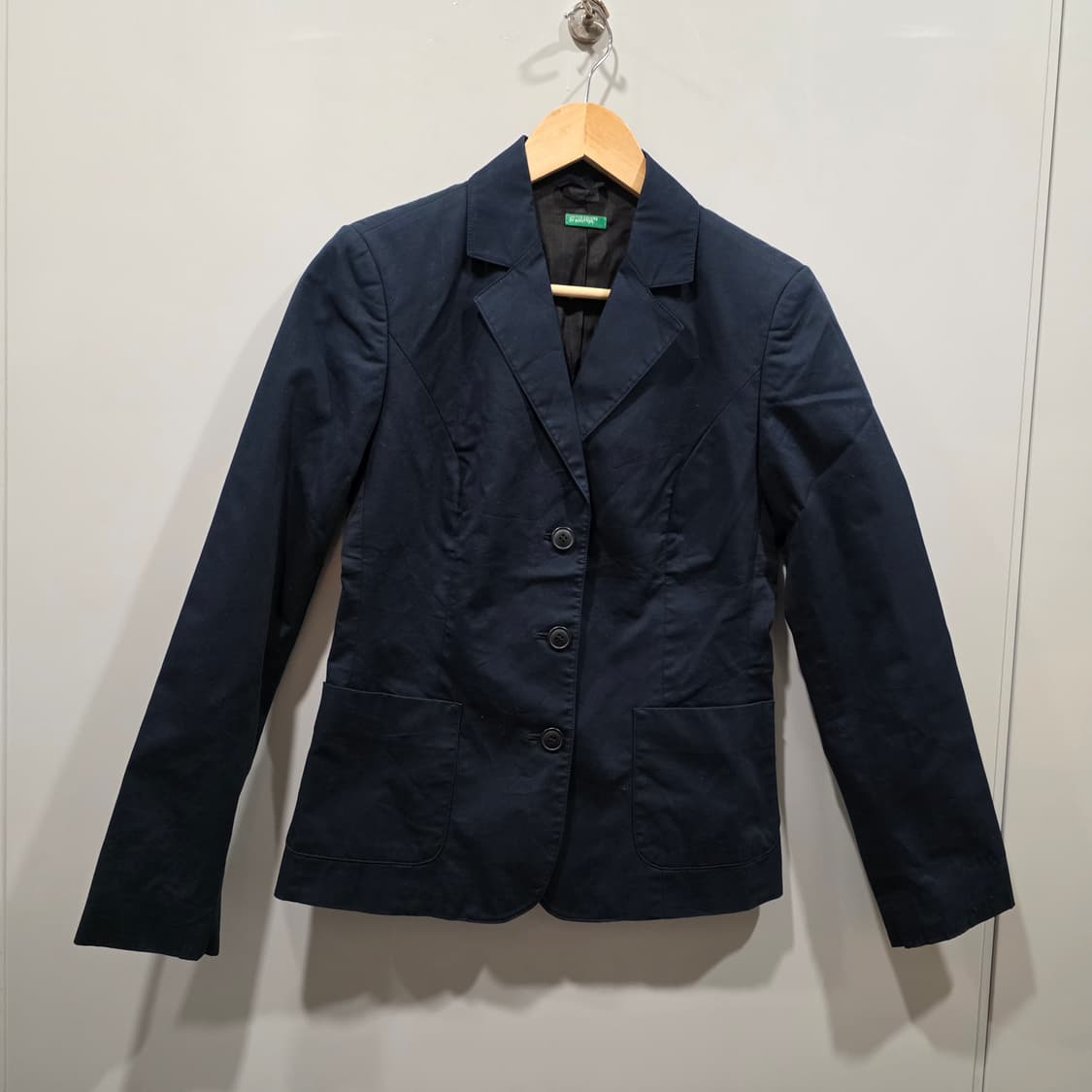 베네통 다크네이비 3버튼 코튼 혼방 자켓 상품이미지1