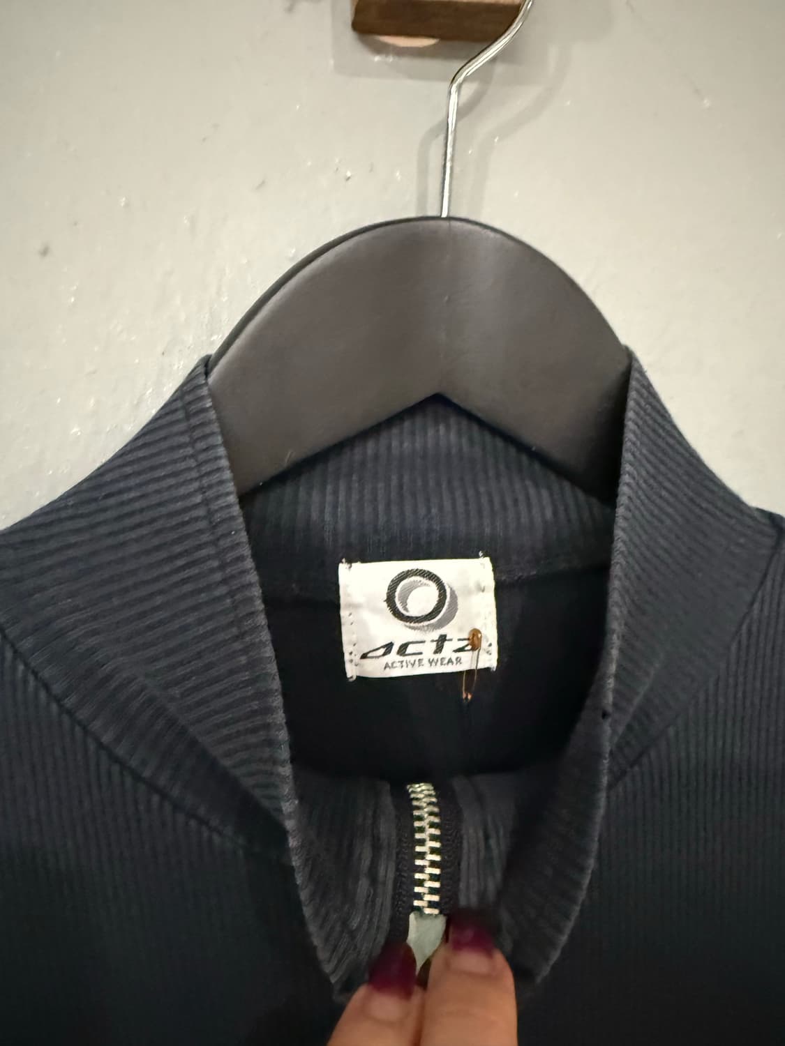 high-neck zipper point ribbed zip-up 상품이미지7