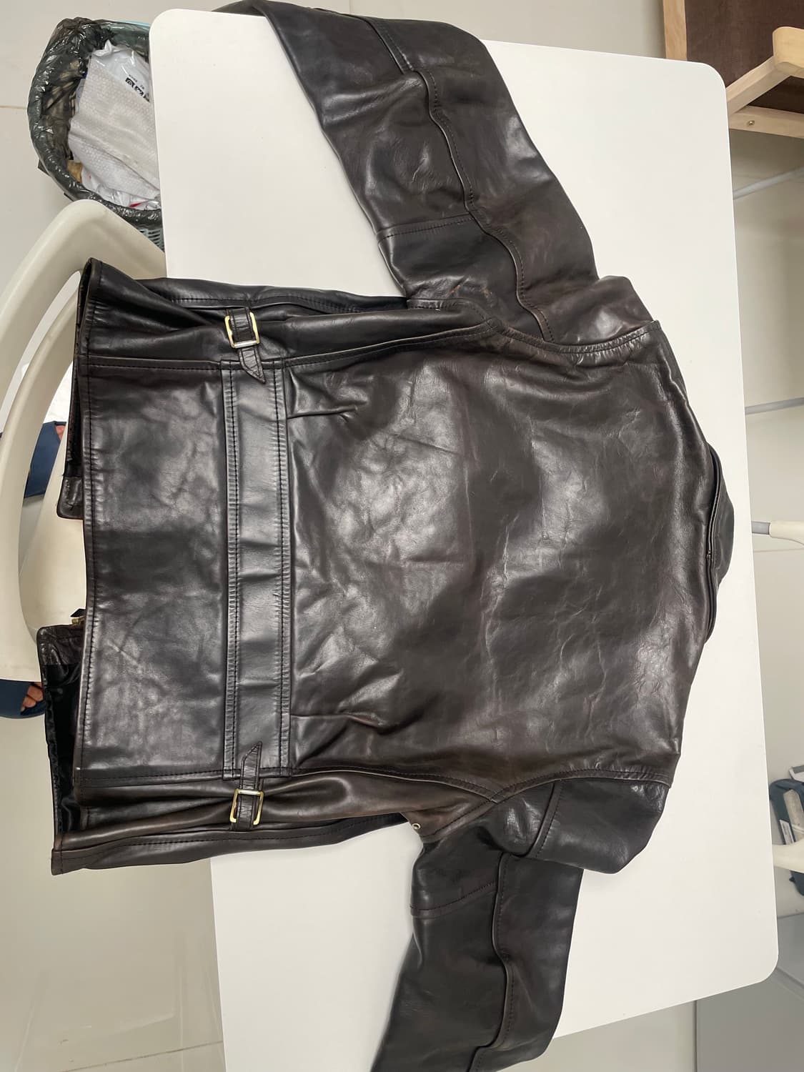 에어로레더 하프벨트 말가죽 텀블드 크롬악셀 블랙 38(안감교체) 상품이미지5