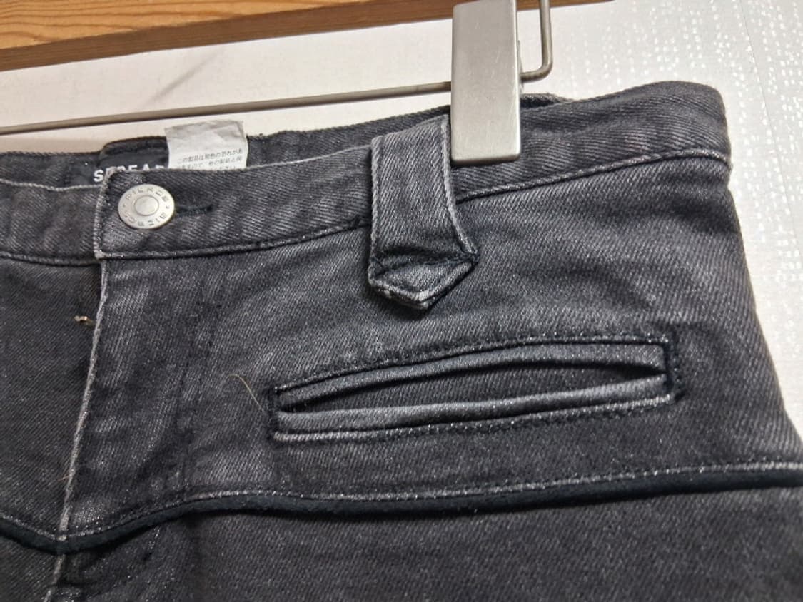 일본구제 SPREAD 블랙레이스업 부츠컷 데님팬츠 블랙 25 상품이미지3