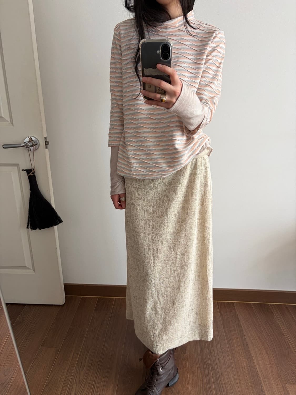 stripe patterned top 상품이미지3