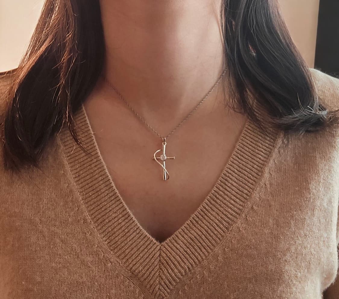 🇺🇸빈티지 십자가 실버 목걸이 상품이미지3
