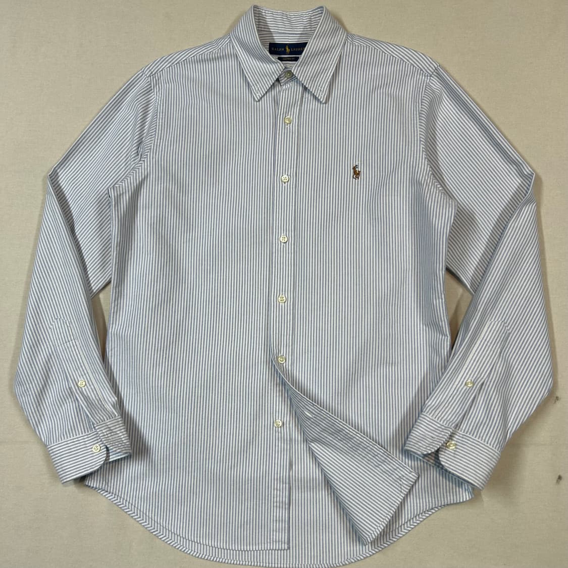 M) 폴로 랄프로렌 클래식 하늘색 스트라이프 옥스포드 셔츠 상품이미지2