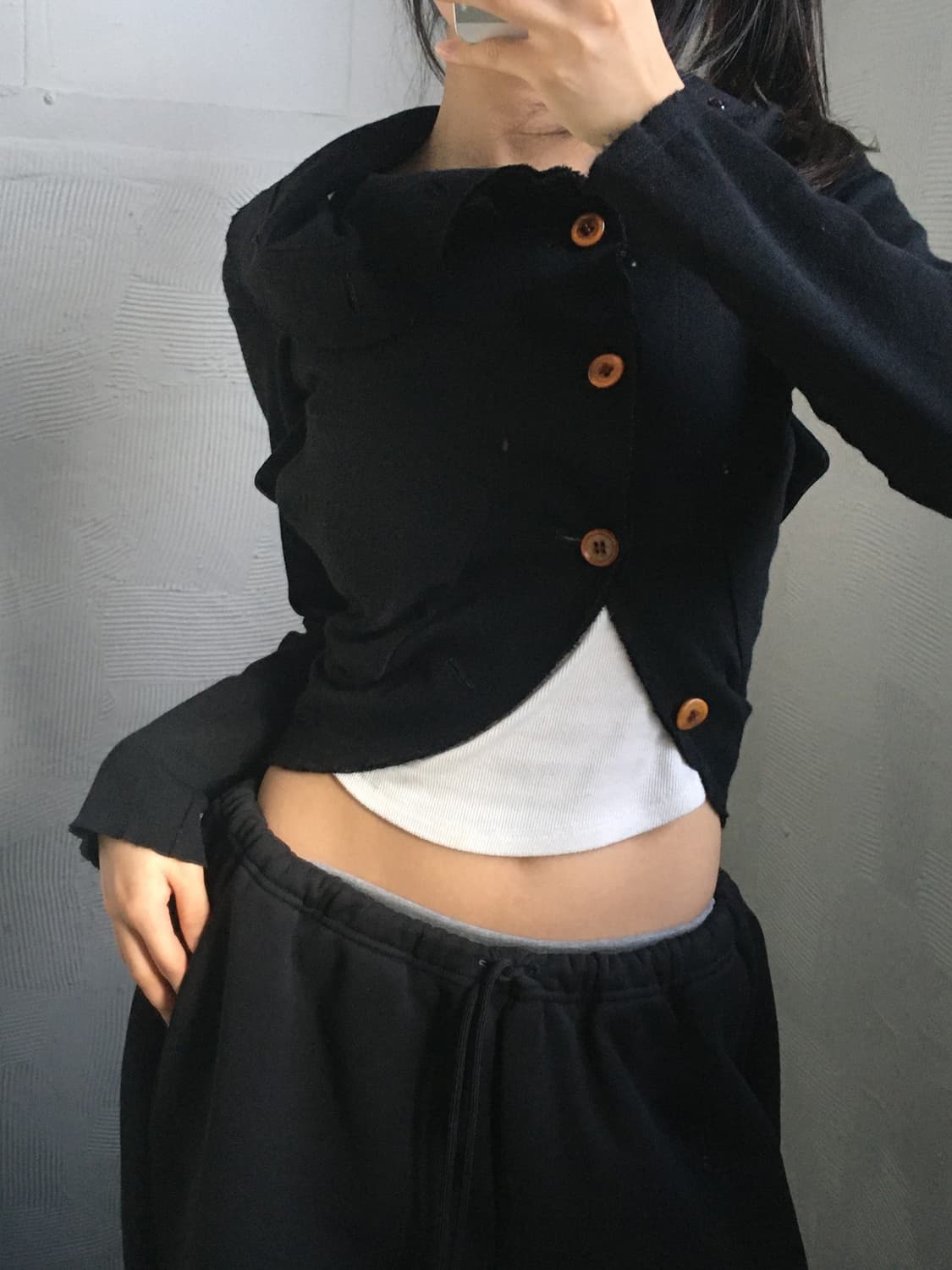 Comme des Garcons 꼼데가르송 블랙 울 카라 가디건 상품이미지3