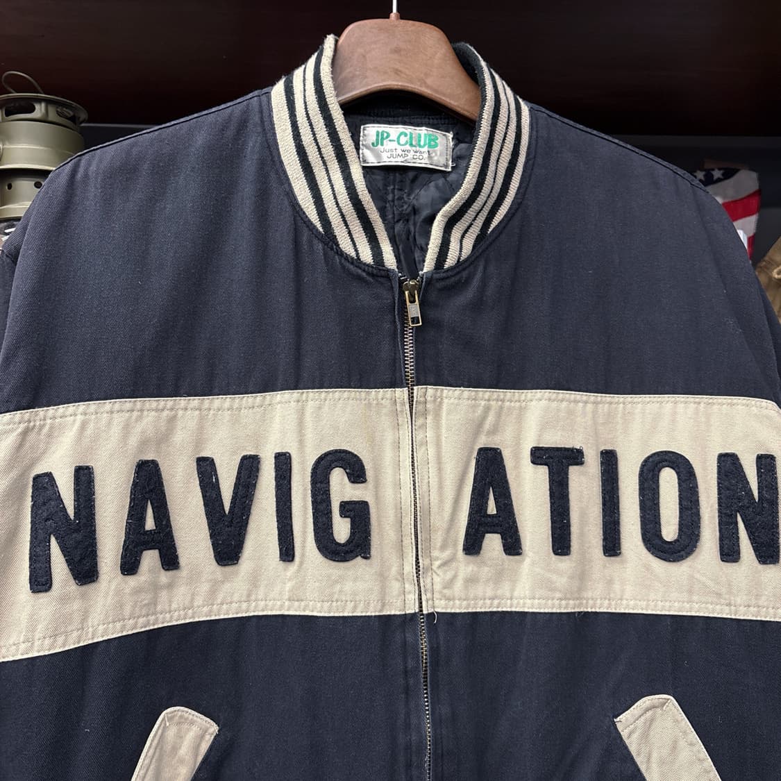 90s JPN 빈티지 자수 레터링 코튼 바시티 자켓 N934 상품이미지3