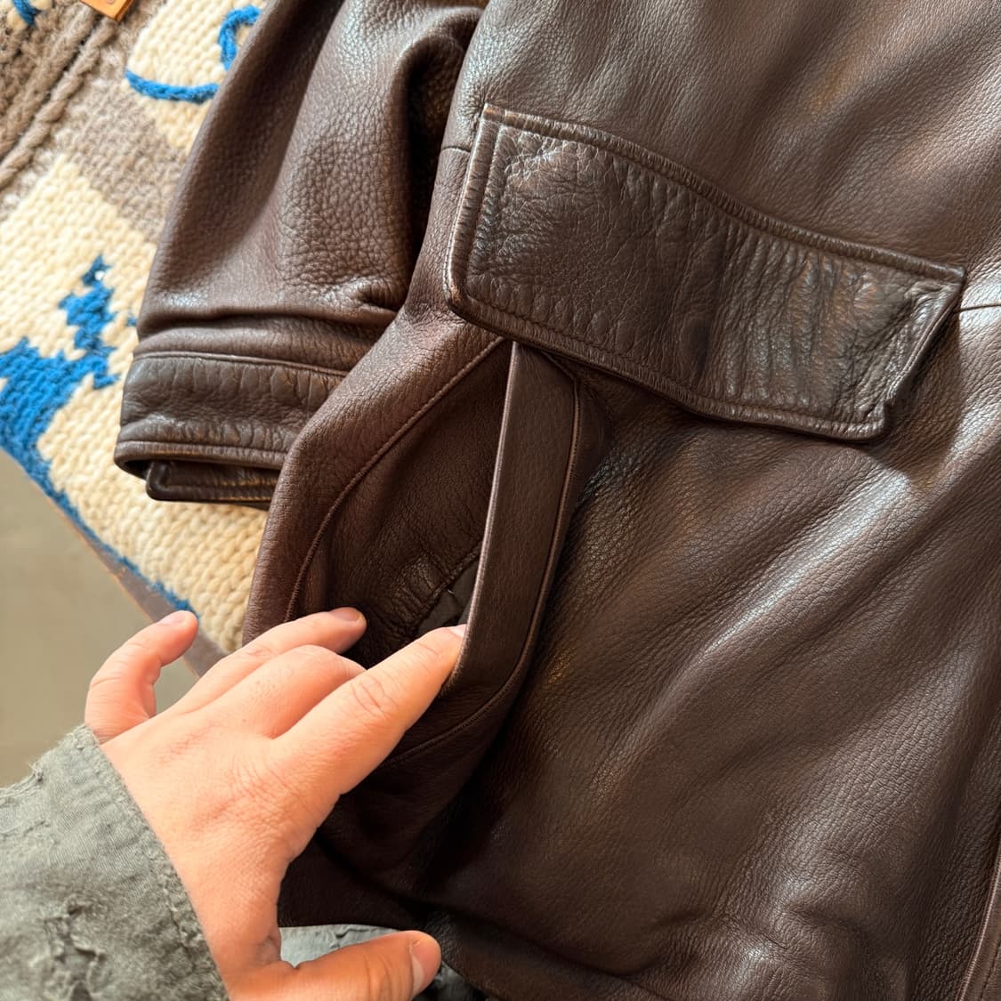 90S 바나나 리퍼블릭 리얼 레더 카코트 자켓 상품이미지4