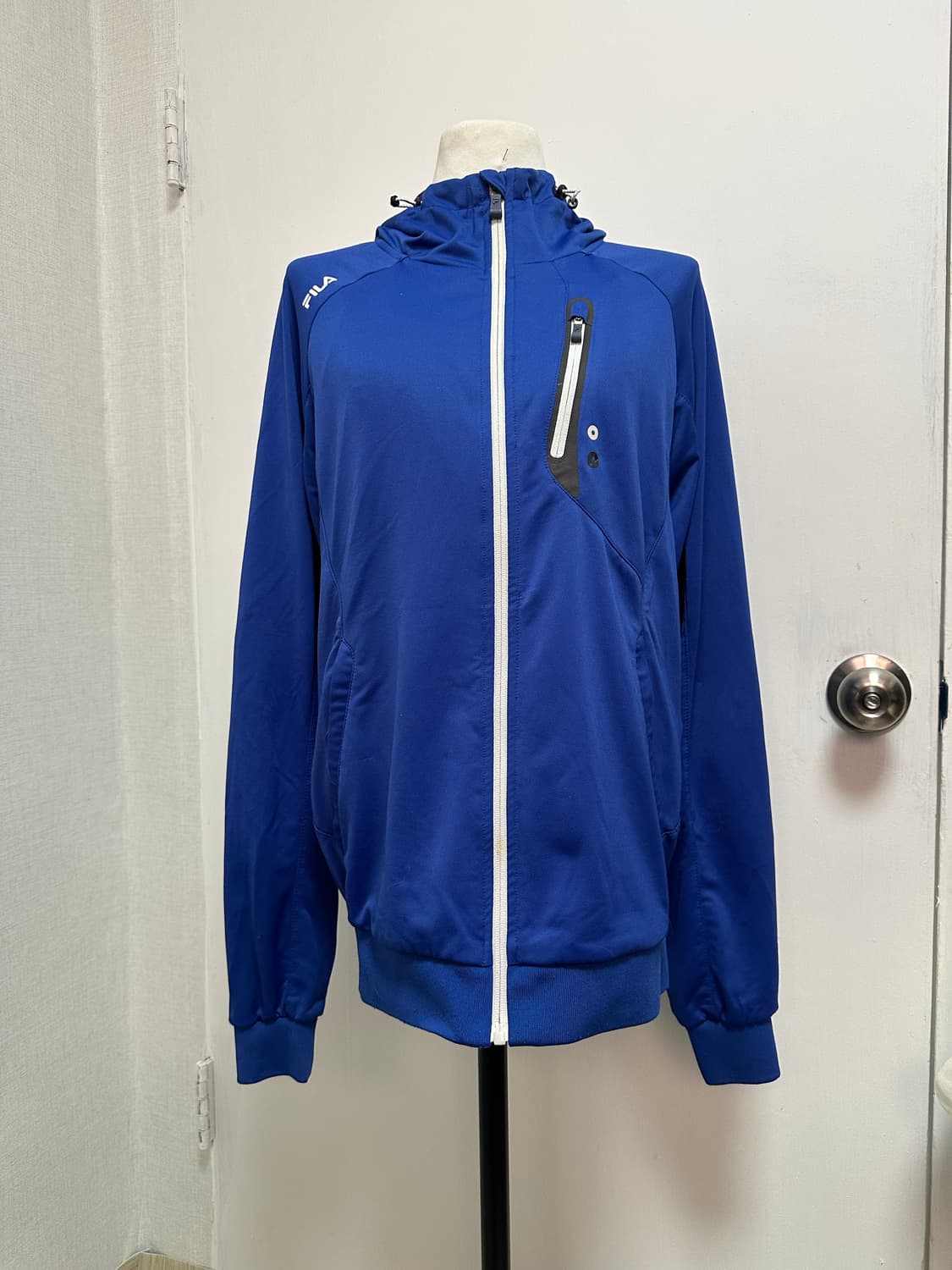 휠라 블루 후드 집업 트랙 재킷 상품이미지2