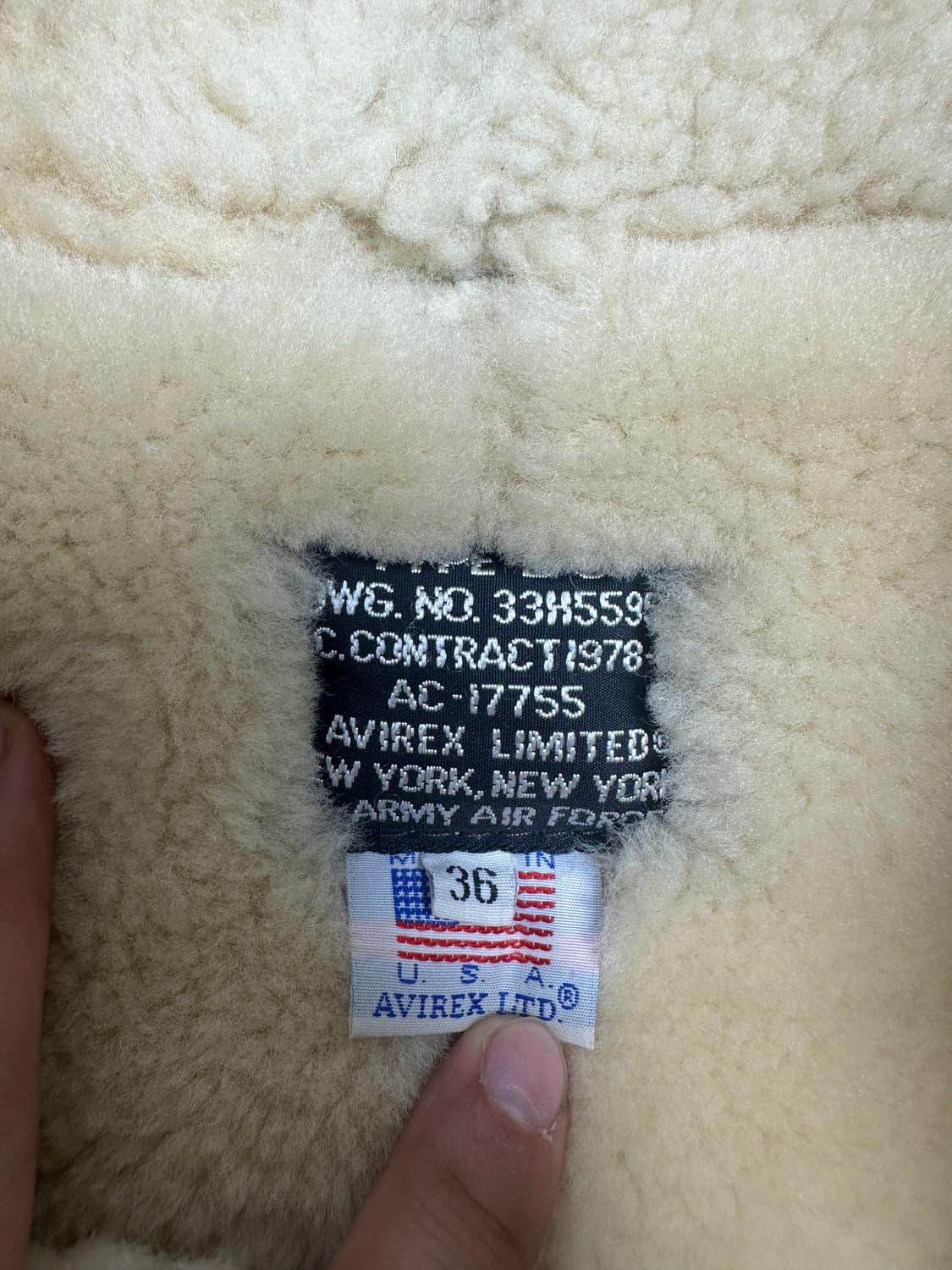 아비렉스 b-3 플라이트 무스탕 상품이미지3